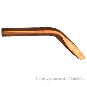 Panne Cuivre brut courbé type tournevis