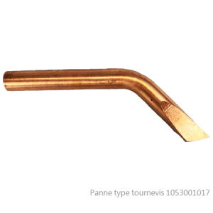 Panne Cuivre brut courbé type tournevis
