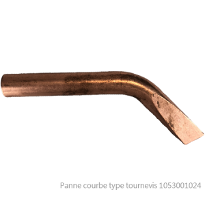 Panne Cuivre brut courbé type tournevis
