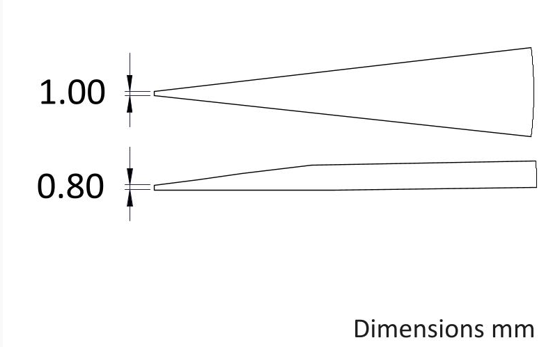 Pince à épiler entièrement en céramique - pointes : droite, carrée, dentelée. Longueur totale : 125 mm - 4,92 pouces - 8501 – Image 2